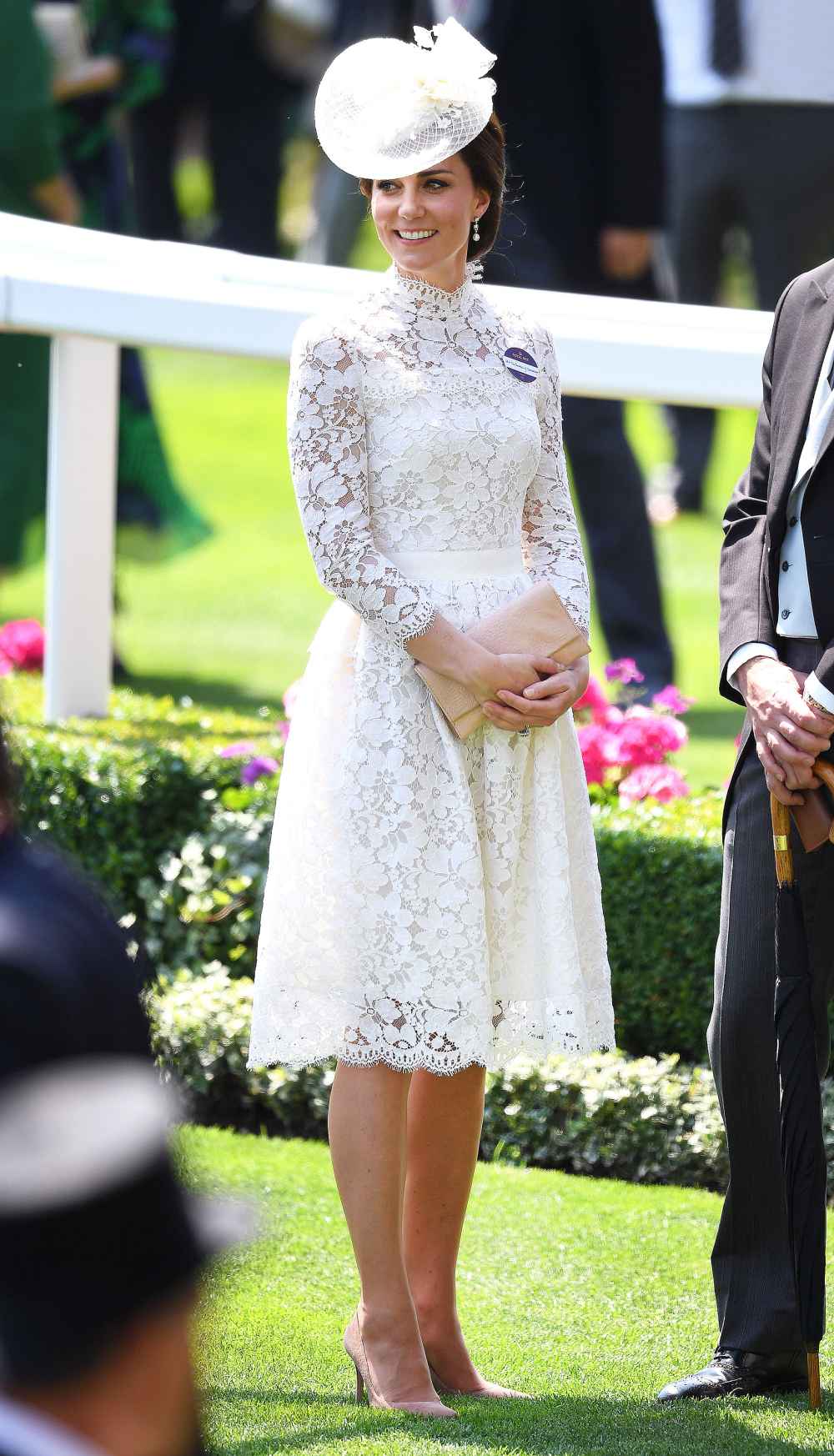 Kate Middleton Wears White Lace Alexander McQueen Dress at the