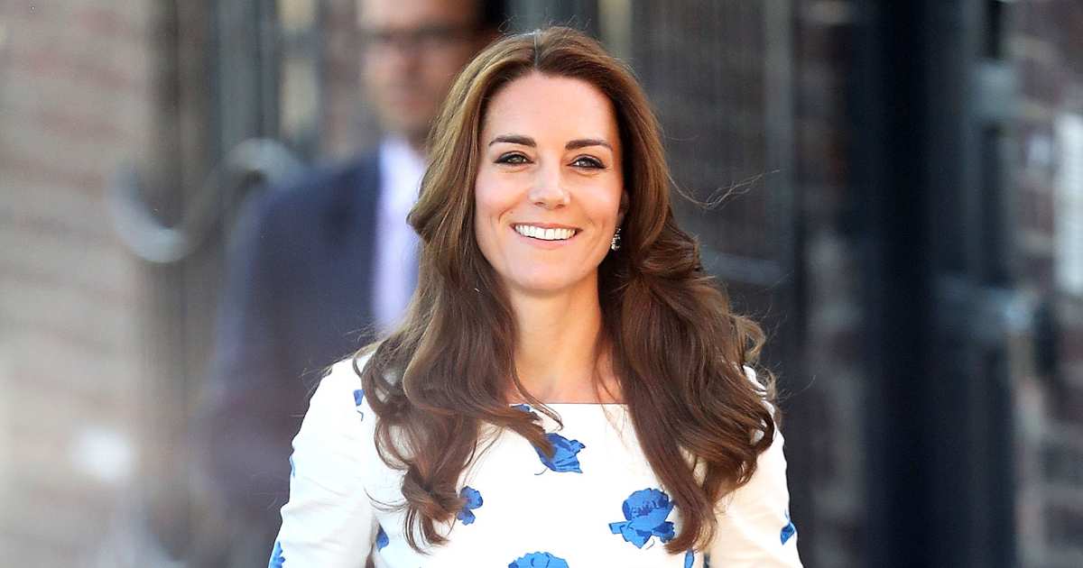 Duchess Kate Recycles a White and Blue Floral Dress: Pics | Us Weekly