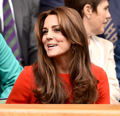 Kate Middleton Showcases Bouncy Blowout, Red Dress at Wimbledon 2015