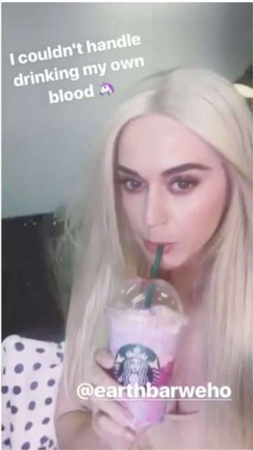 Katy Perry Tries Spits Out Starbucks Unicorn Frappuccino