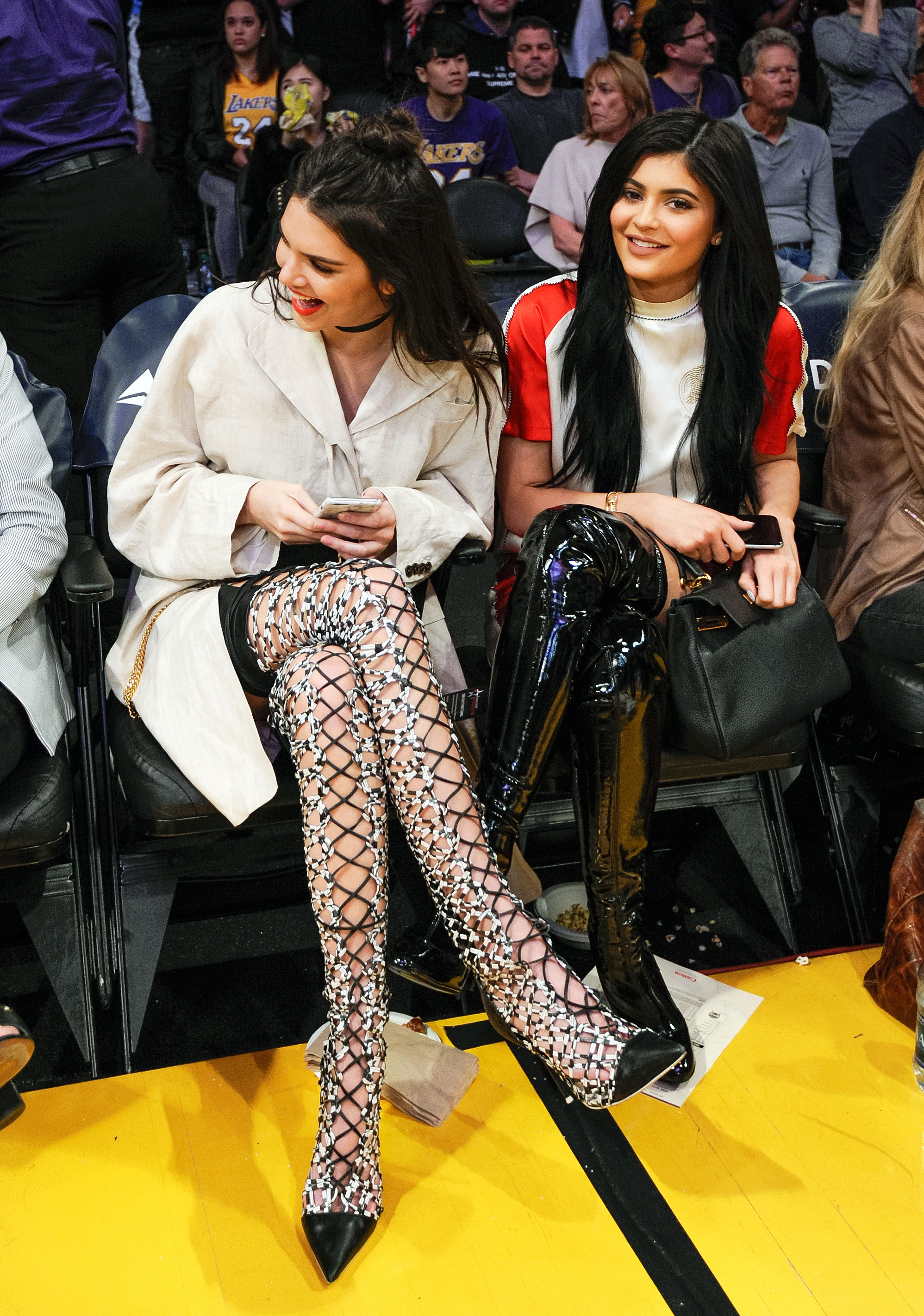 Kendall Jenner s Over the Knee Boots at Basketball Games Us Weekly