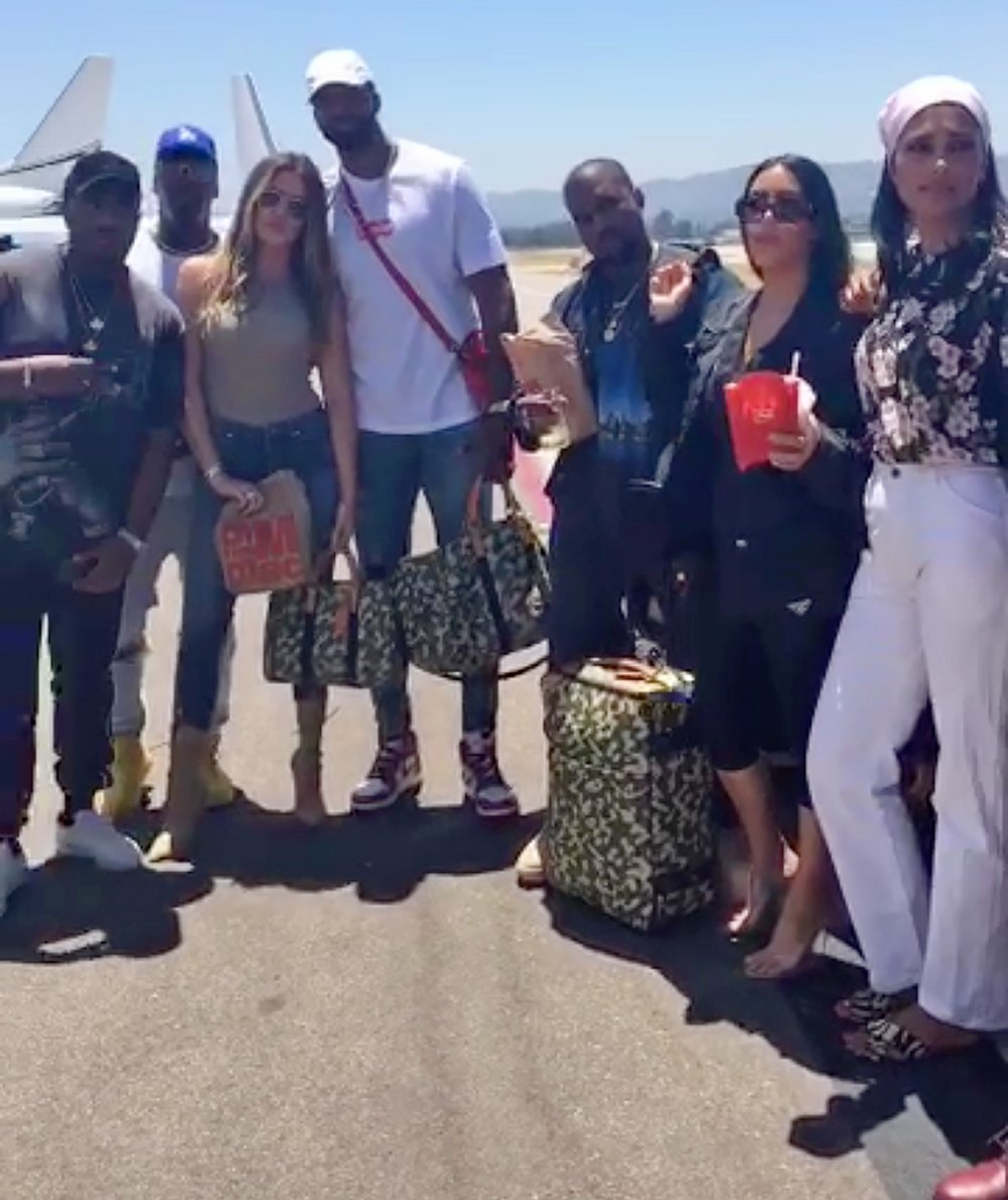 Kim Kardashian Kanye West Jet Set With Khloe Tristan Thompson