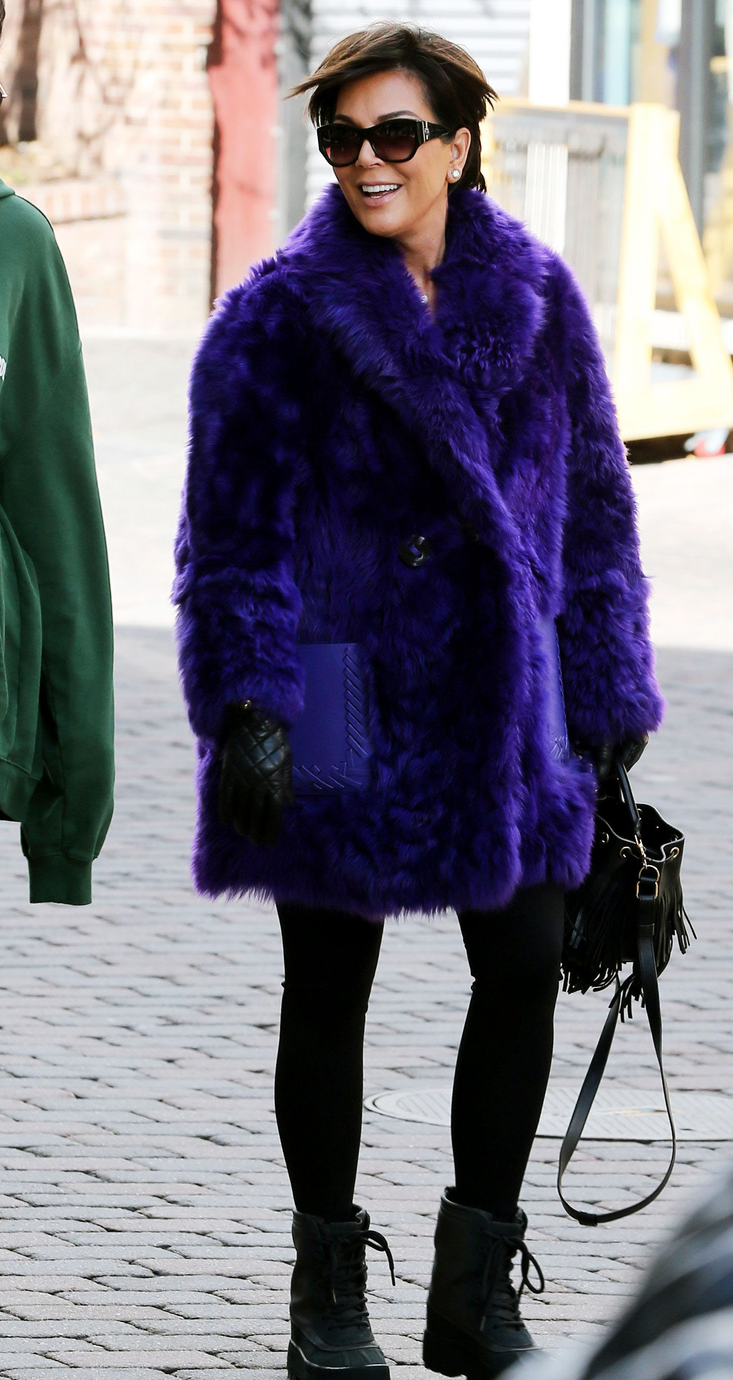 Purple sales shearling coat