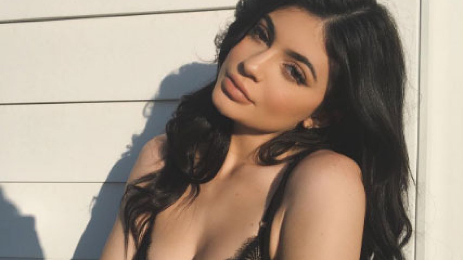 Kylie Jenner Showcases Cleavage in Black Bra Snaps