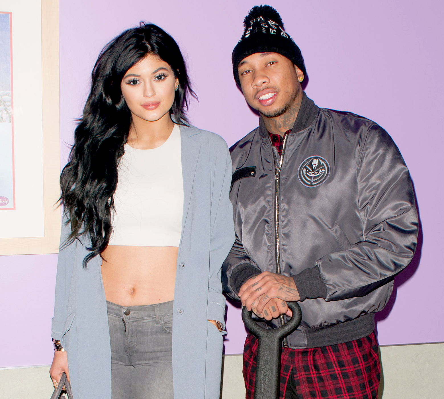 Kylie Jenner and Tyga arrive bearing ts at the LA Gear Presents Teen Impact holiday party