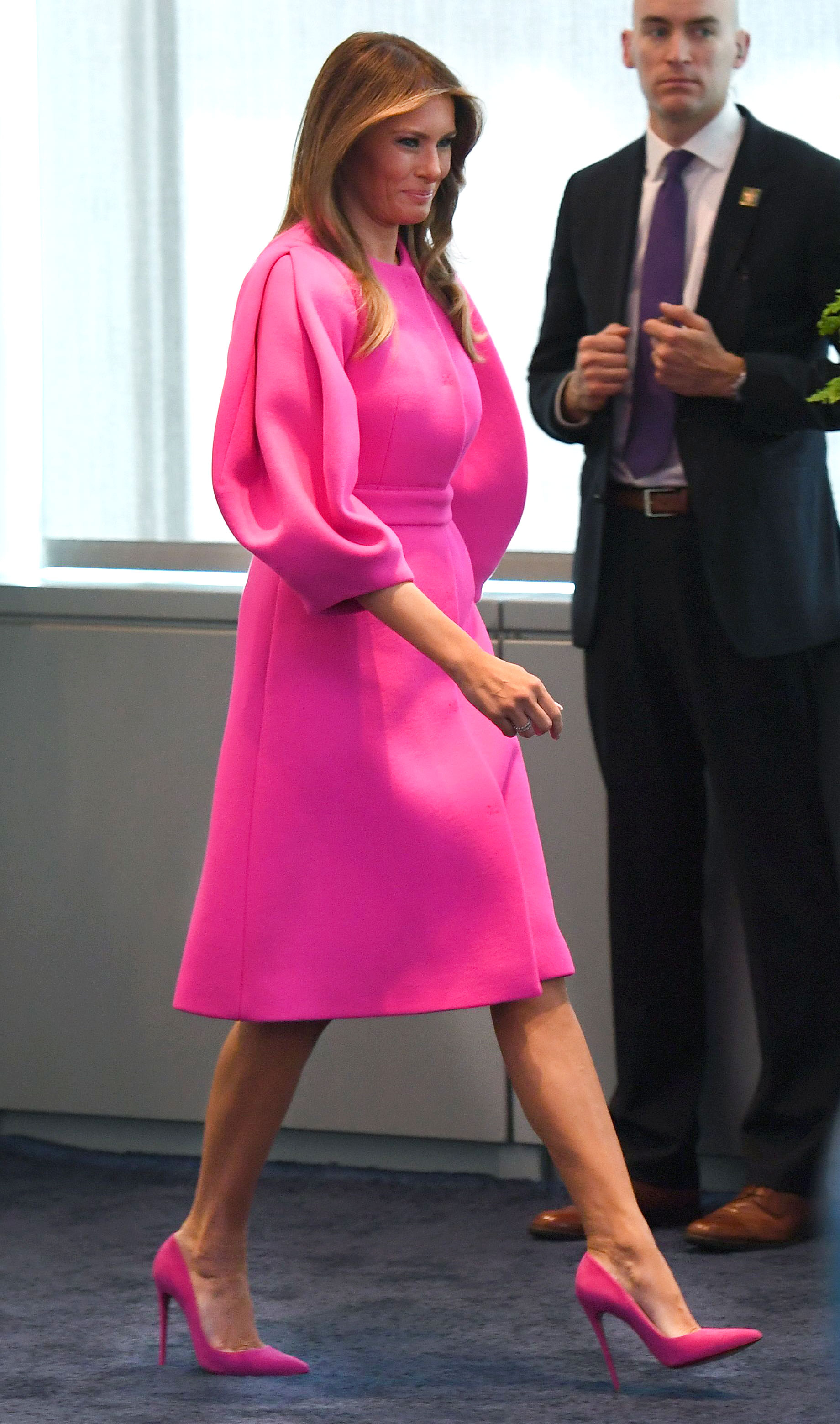 Melania Trump Wears Hot Pink Delpozo Dress For UN Speech