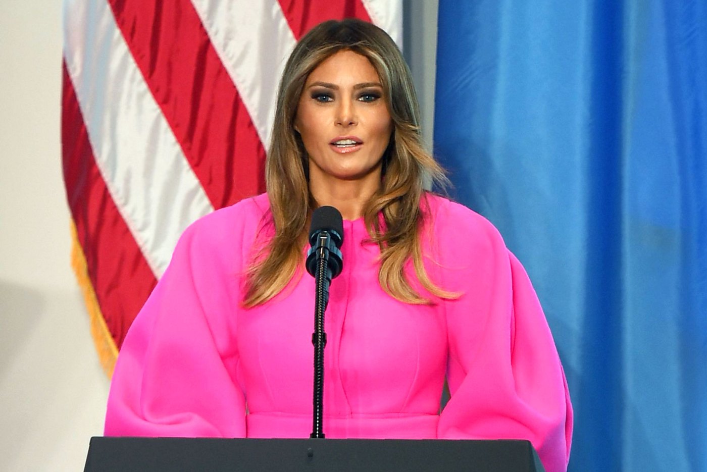 Melania Trump Wears Hot Pink Delpozo Dress For Un Speech 7938