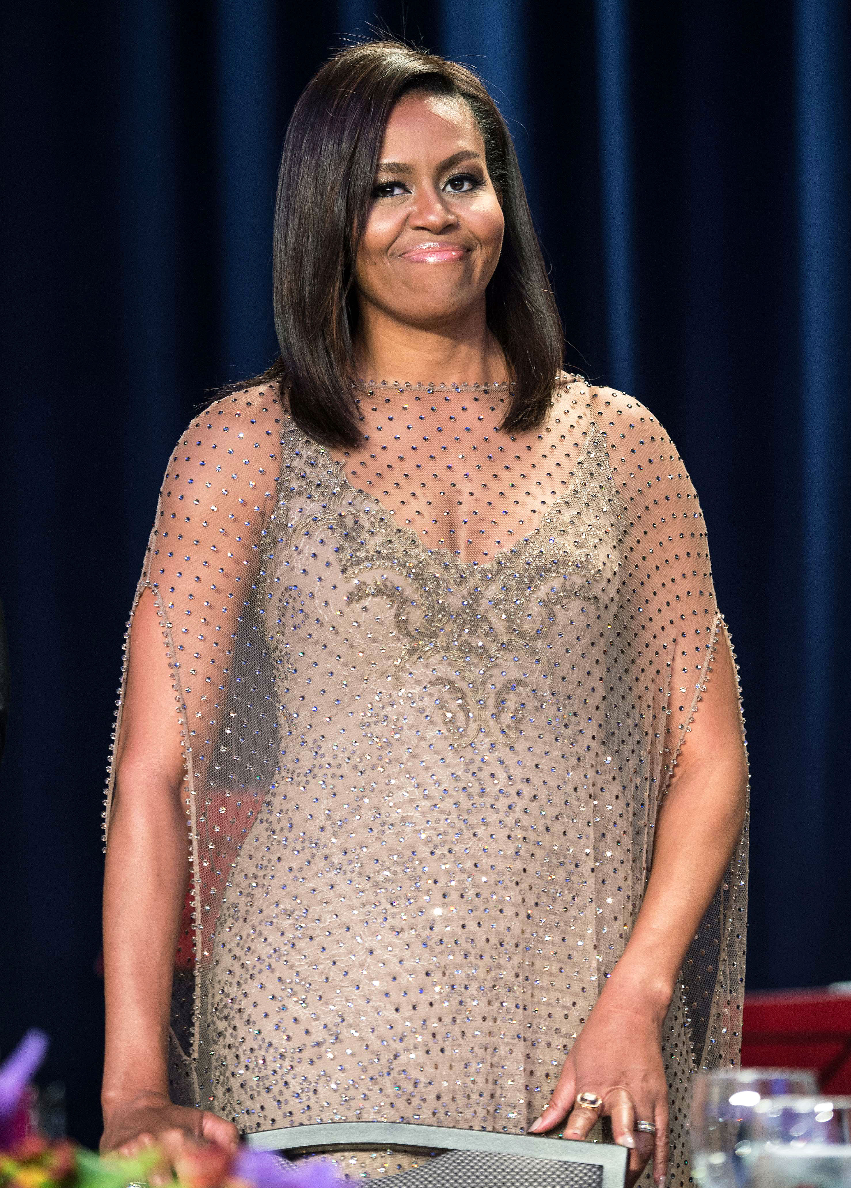 Michelle Obama Wears Sheer Dress for WHCD 2016: Photo