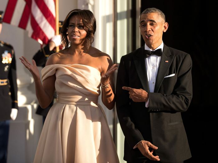 Michelle Obama Wears One-Shouldered Gown: Video | Us Weekly