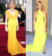 Michelle Williams y Sarah Jessica Parker - vestidos amarillos