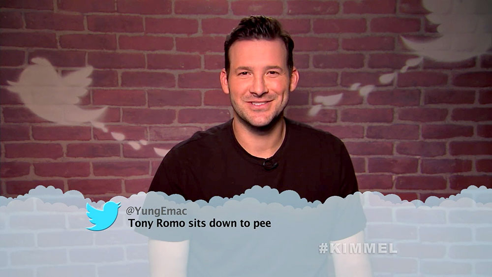 Jimmy Kimmel's NFL Mean Tweets Continue With Russell Wilson, Tony Romo